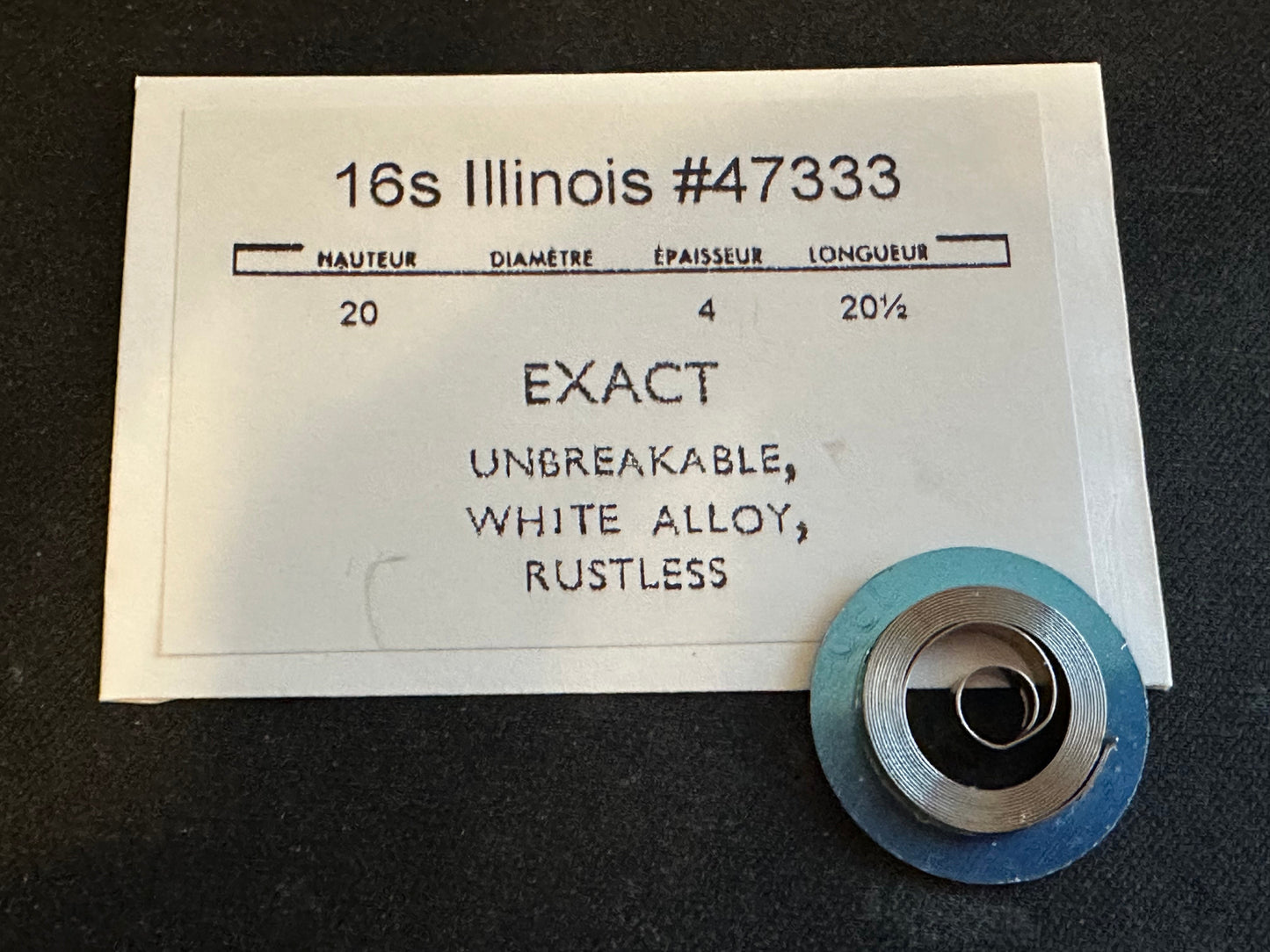 Illinois Mainspring for 16s No. 47333 (EXACT) - Alloy