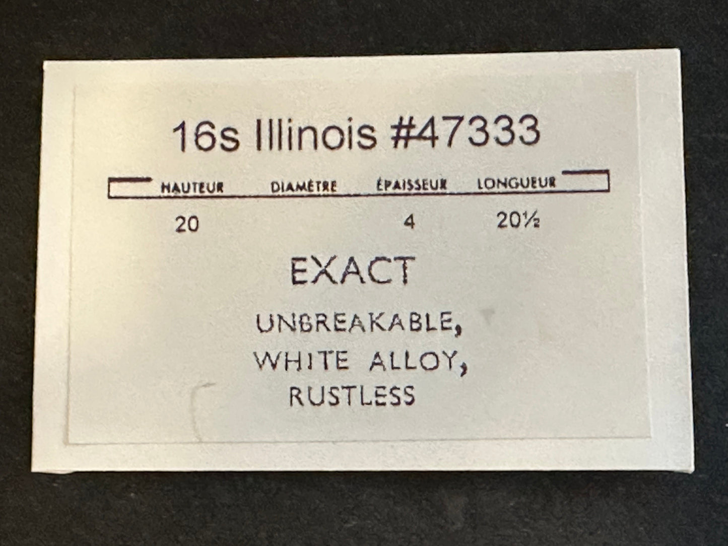 Illinois Mainspring for 16s No. 47333 (EXACT) - Alloy