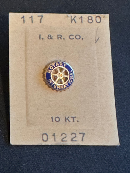 I. & R. Co Rotary International Pin in 10k Gold - NOS with tags