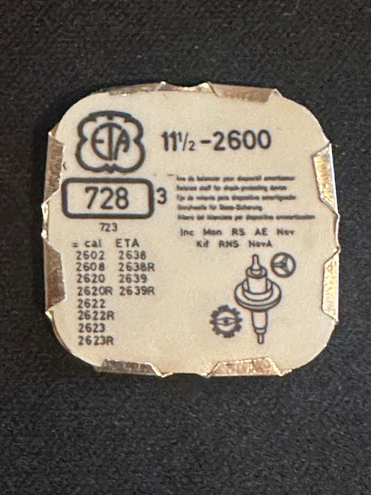 Ebauches SA Balance Staffs (3) for ETA 11½ ligne caliber 2600 & variants - new