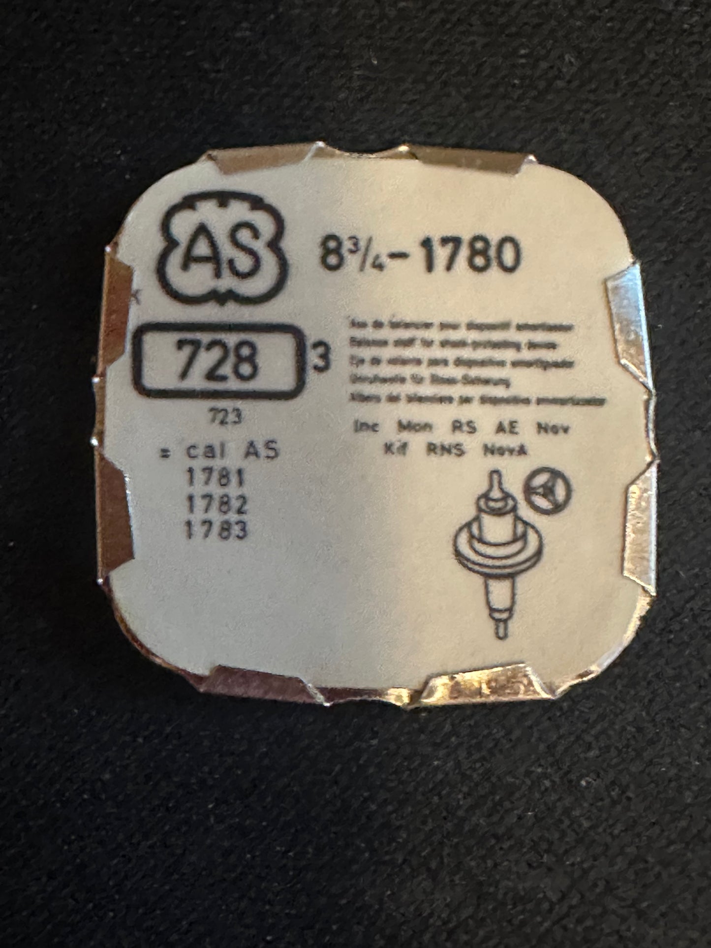 Ebauches SA Balance Staffs (3) for AS 8¾ ligne caliber 1780 & variants - new