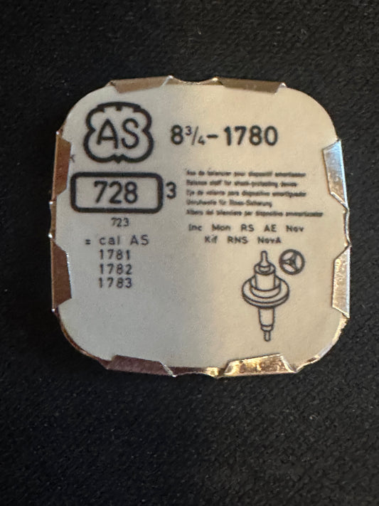 Ebauches SA Balance Staffs (3) for AS 8¾ ligne caliber 1780 & variants - new