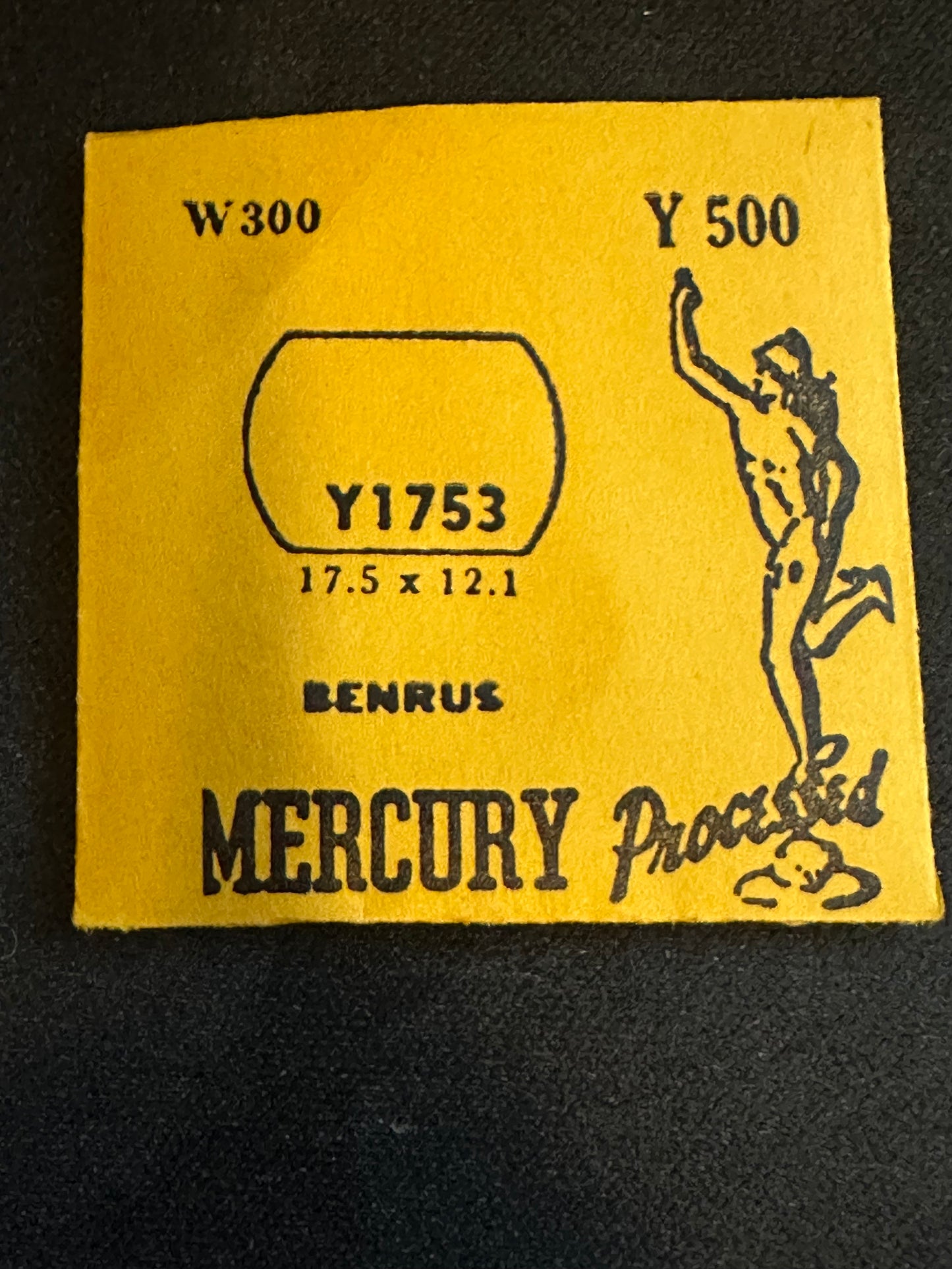 Mercury Flat Crystal Y1753 (GS Y500) for BENRUS - 17.5 x 12.1 mm - New