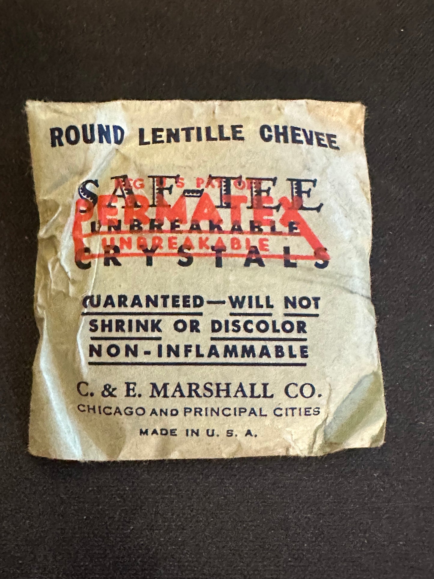 C&E Marshall PERMATEX L 57½ Pocket Watch Crystal 49.2mm - New