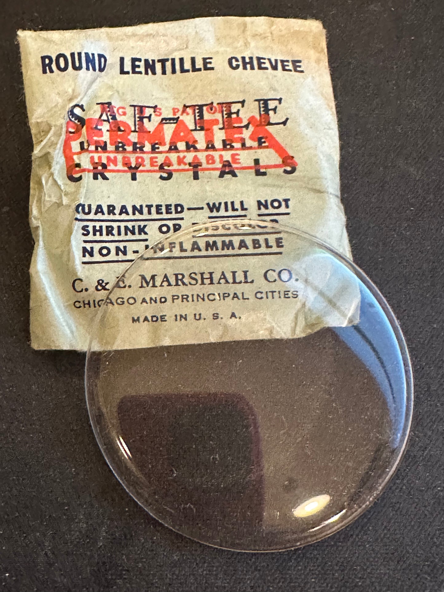 C&E Marshall PERMATEX L 57½ Pocket Watch Crystal 49.2mm - New