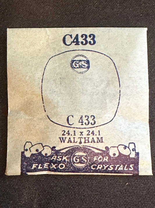 GS Flexo Flat Crystal C433 for WALTHAM - 24.1 x 24.1 mm - New