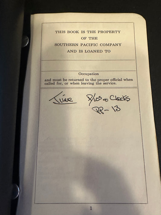 Southern Pacific Railroad Transportation Dept. Rules & Regulations 1969