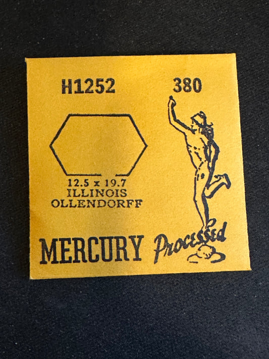 Mercury Flat Crystal H1252 (GS H380) for ILLINOIS - 12.5 x 19.7 mm - New