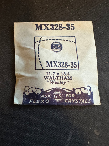 GS Flexo Flat Crystal MX328-35 for WALTHAM Wesley - 21.7 x 18.4 mm - New