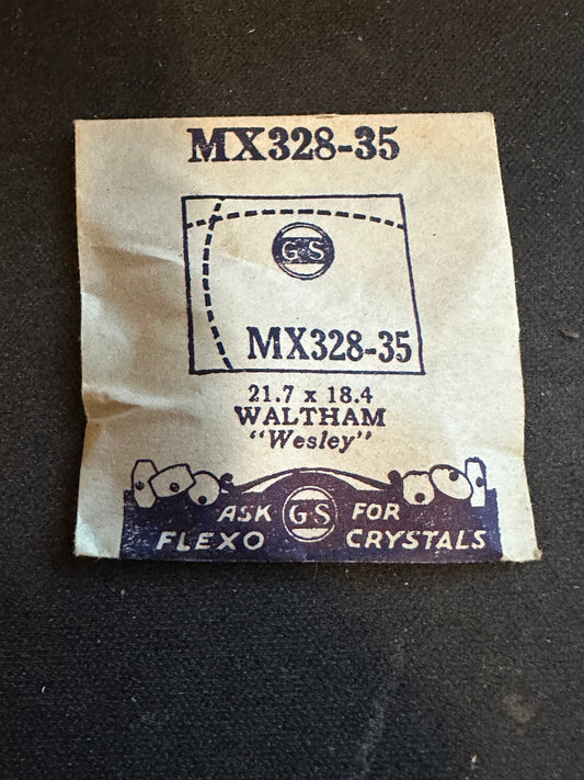 GS Flexo Flat Crystal MX328-35 for WALTHAM Wesley - 21.7 x 18.4 mm - New