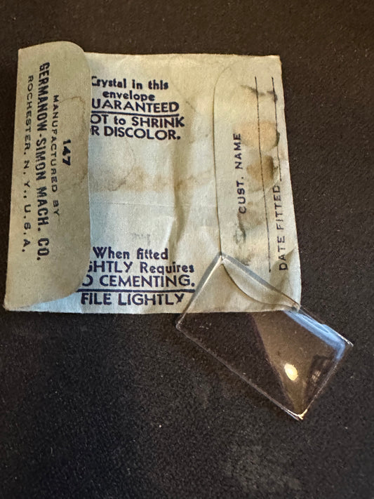 GS Flexo Flat Crystal MX333 for WALTHAM Pacer - 22.0 x 13.7 mm - New
