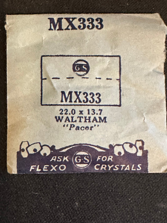 GS Flexo Flat Crystal MX333 for WALTHAM Pacer - 22.0 x 13.7 mm - New