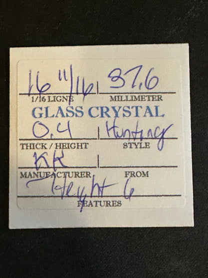 KK Vintage Glass Hunting Case Watch Crystal 16-11/16 (~37.6mm) - NOS