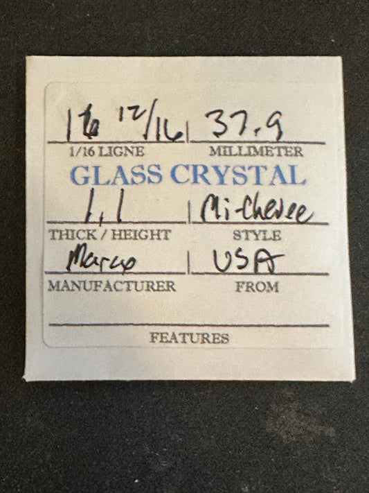 Marco Mi-Chevee Vintage Glass Pocket Watch Crystal 16-12/16 (37.9mm) - NOS