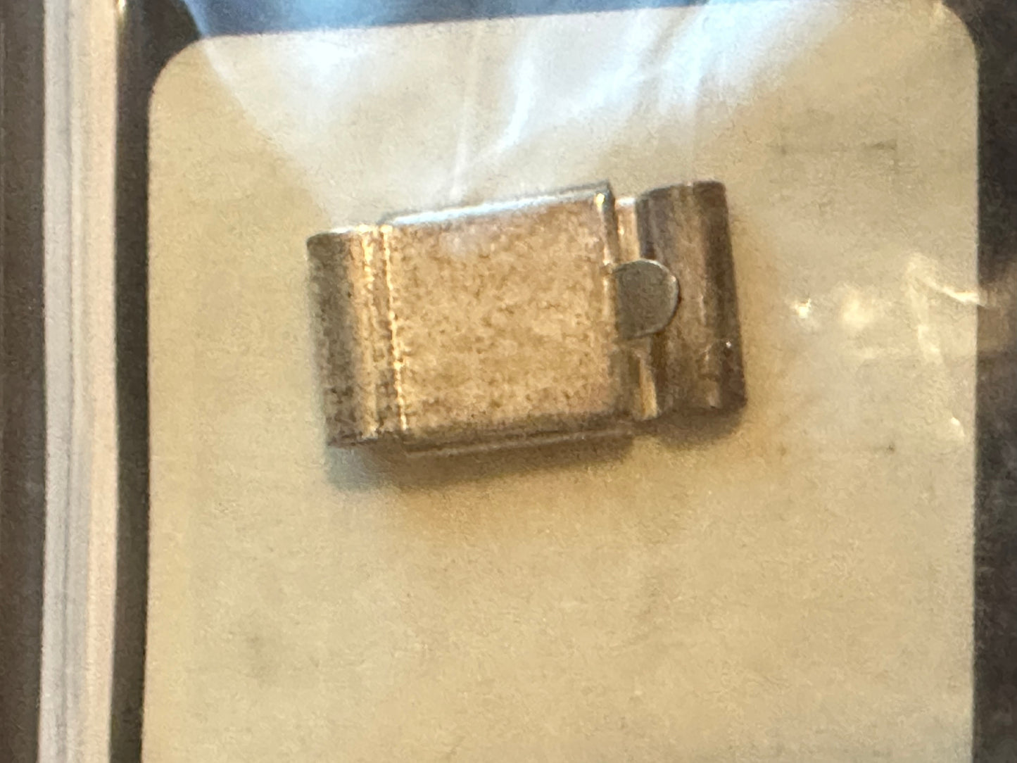 One Sterling Silver 10mm Rectangle Box Clasp - New in package