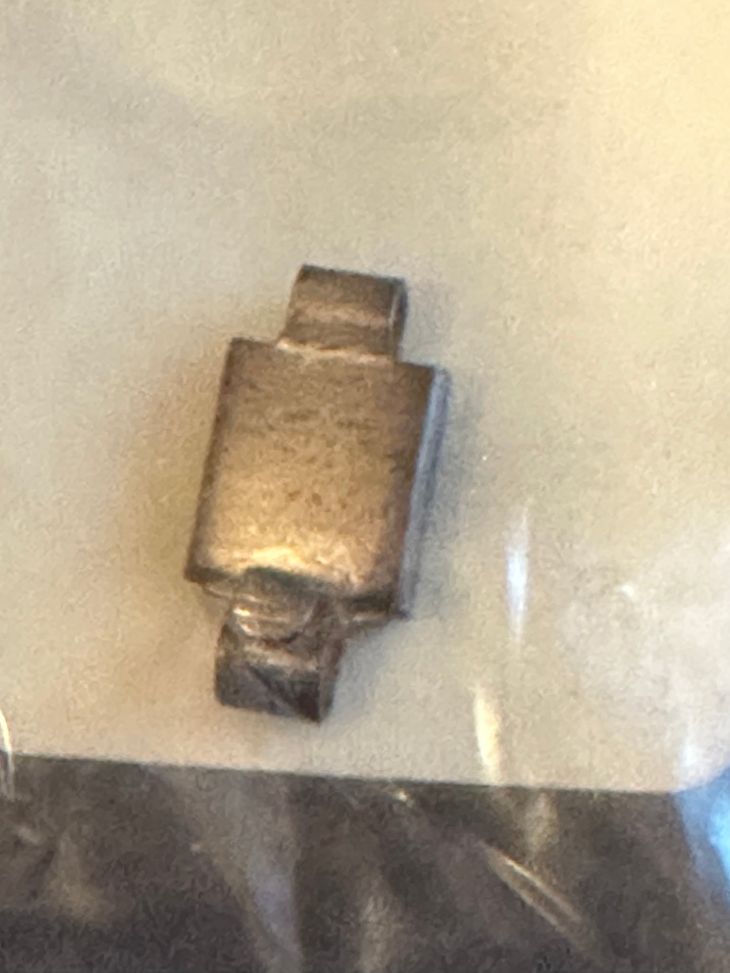 One Sterling Silver 8mm Rectangle Box Clasp - New in package