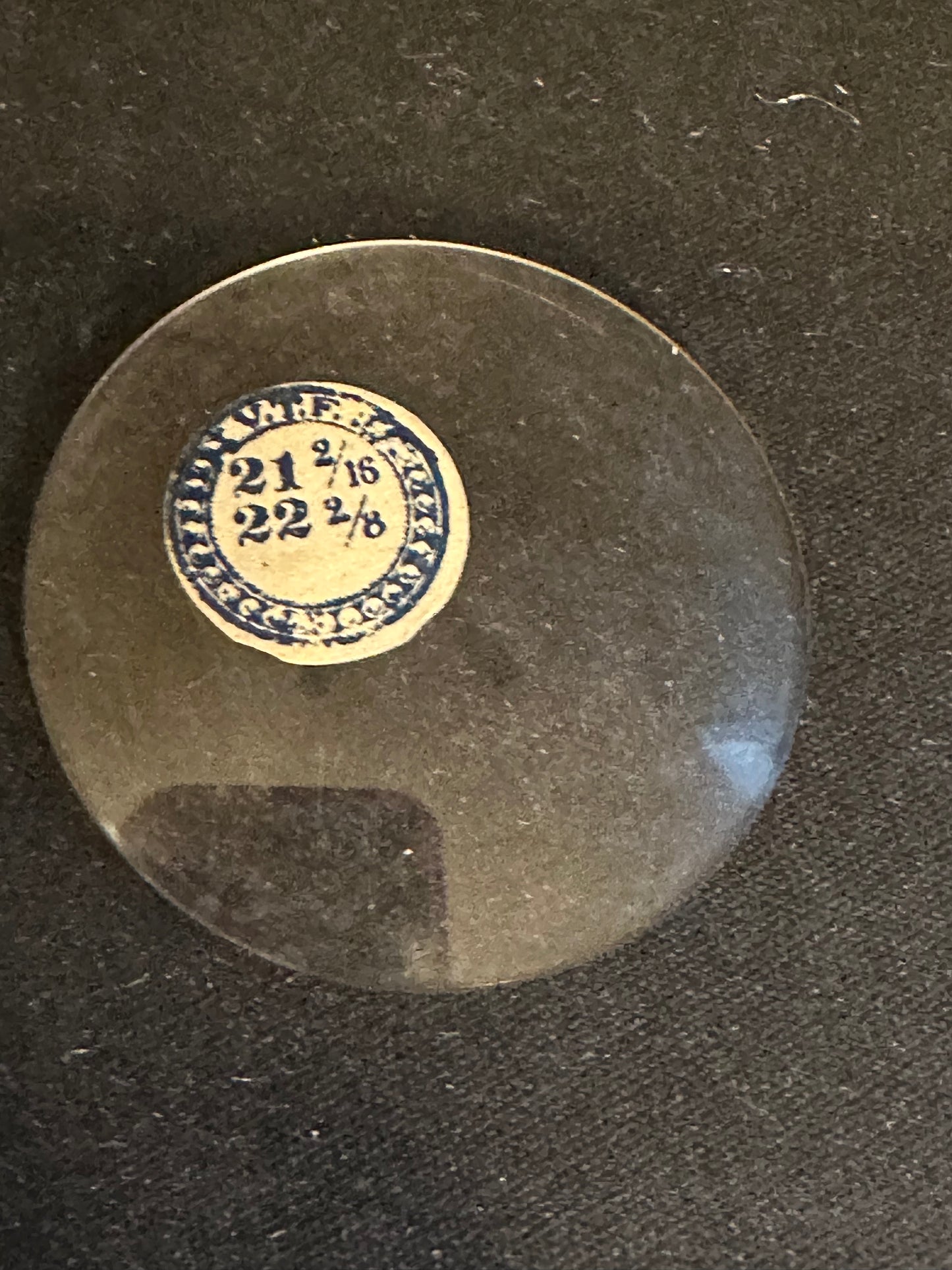 VTF Vintage Glass Pocket Watch Crystal 21-2/16 (~47.7mm) - NOS