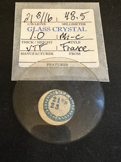 VTF Vintage Glass Pocket Watch Crystal 21-8/16 (~48.5mm) - NOS