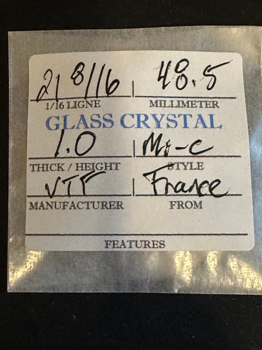 VTF Vintage Glass Pocket Watch Crystal 21-8/16 (~48.5mm) - NOS