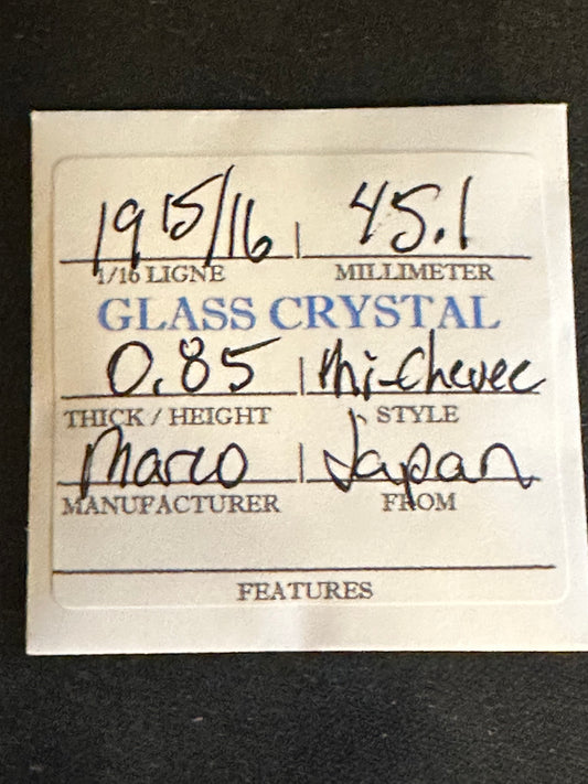 Marco Mi-Chevee Vintage Glass Pocket Watch Crystal 19-15/16 (45.1mm) - NOS