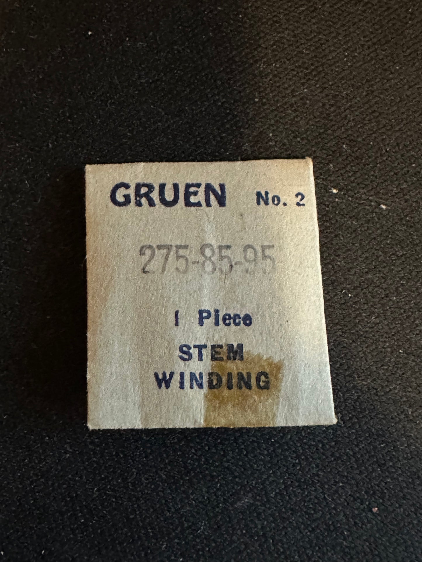 Gruen Factory stem for caliber 275 - new in envelope