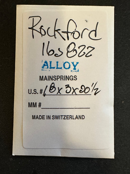 Alloy Mainspring for 16s Rockford Factory No. 822