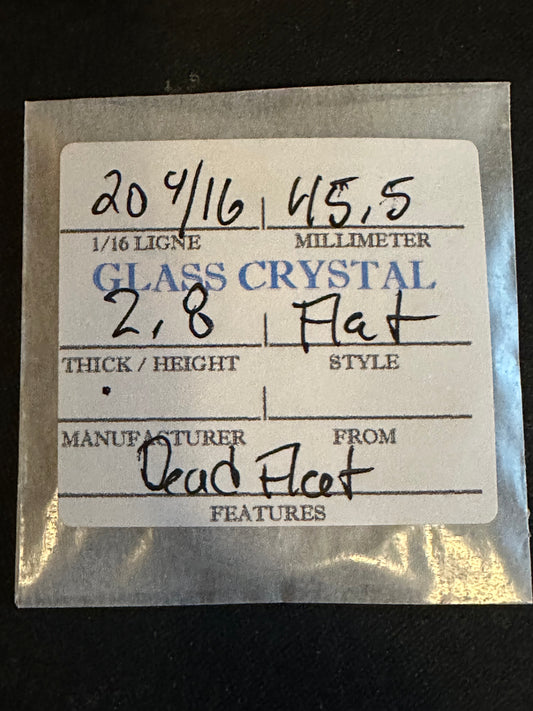 Vintage FLAT Glass Pocket Watch Crystal 20-4/16 (~45.5mm) - NOS