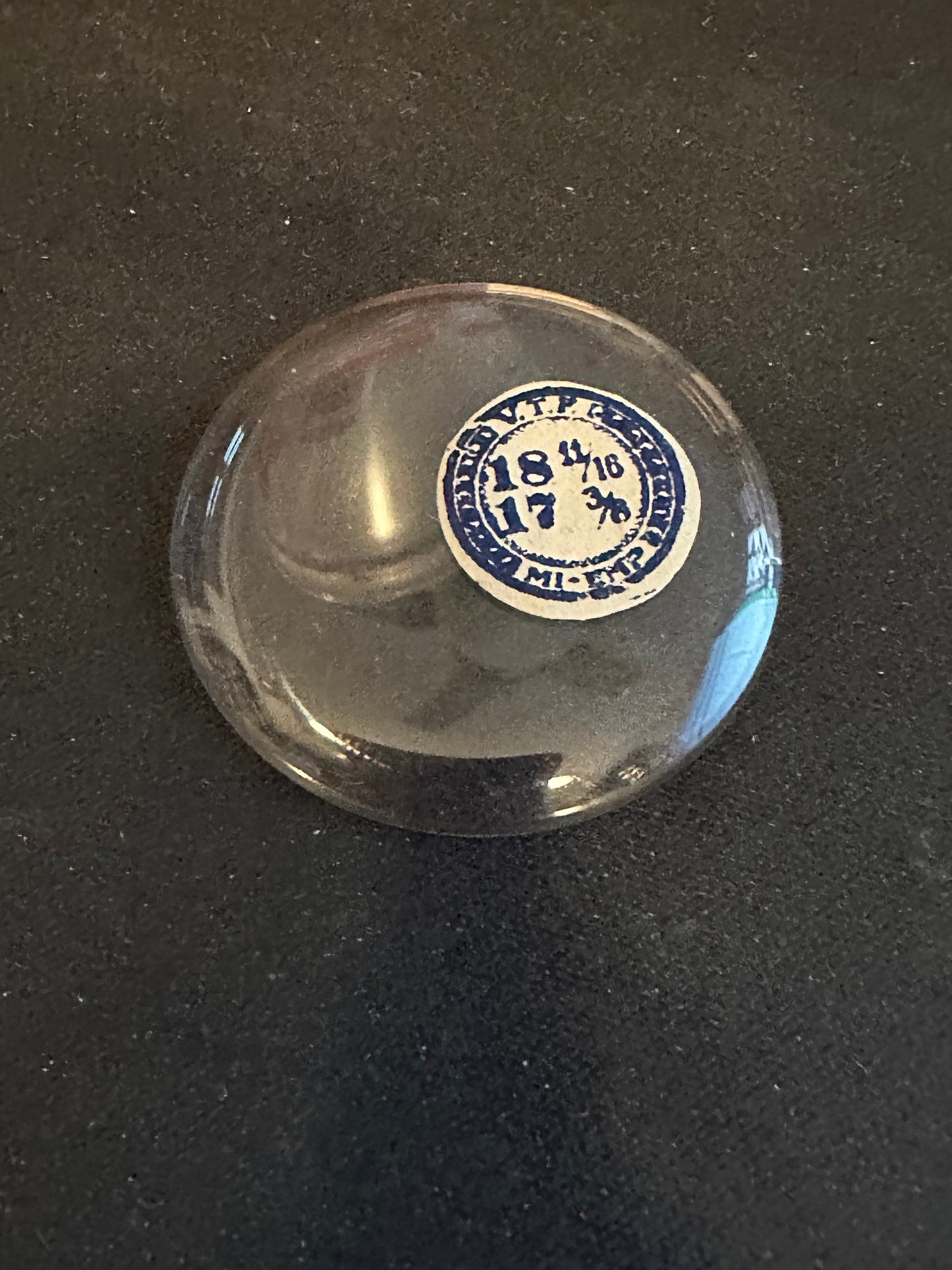 VTF Vintage Glass Pocket Watch Crystal 18-11/16 (~42.2mm) - NOS