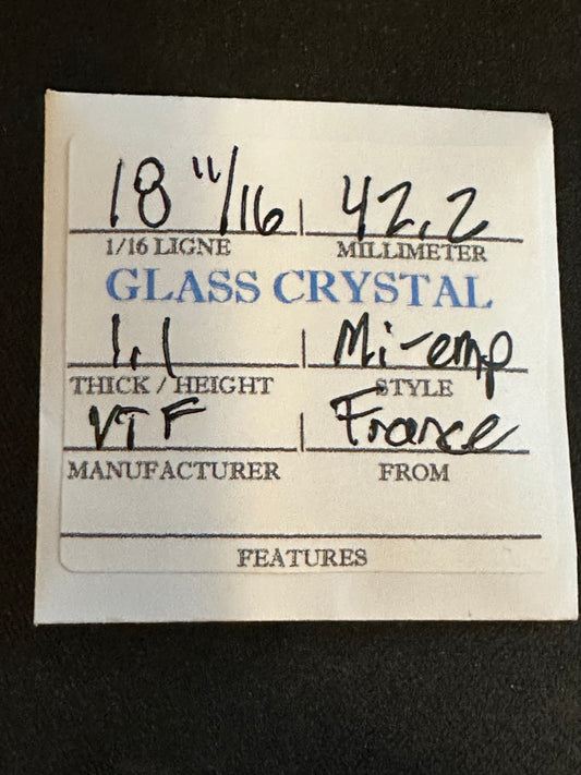 VTF Vintage Glass Pocket Watch Crystal 18-11/16 (~42.2mm) - NOS