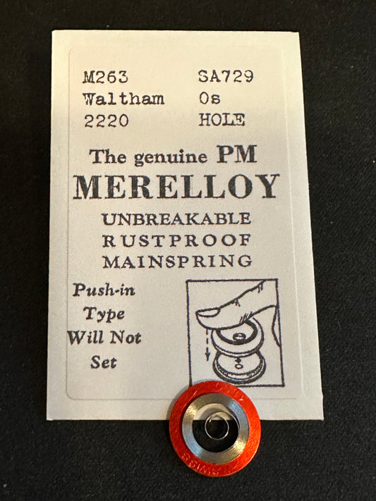 PM Merelloy Mainspring for Waltham 0s movements No. 2220 - Alloy