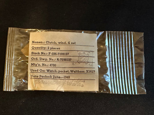 Waltham Winding Clutch Pair #4730 for 16s Military issue pocket watches in factory packaging