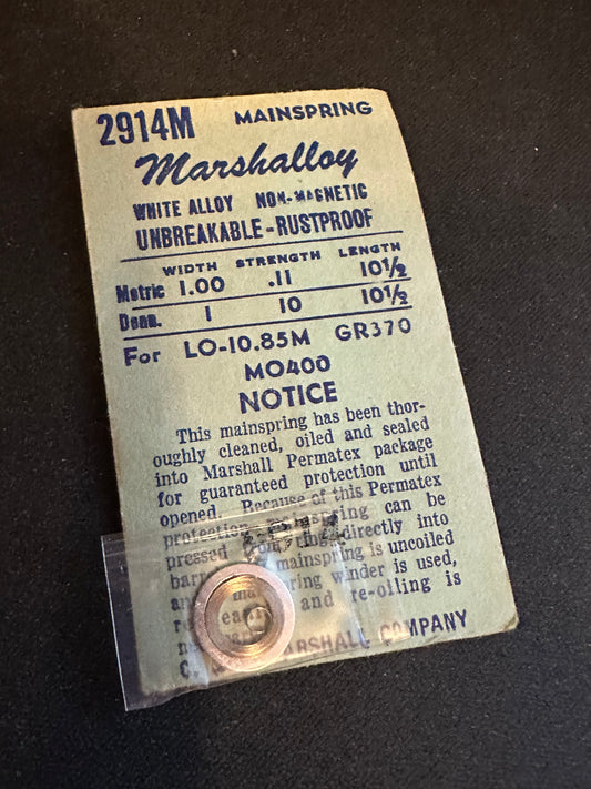 Marco Marshalloy Mainspring 2914M for Longines 10.85M, Gruen 370, Movado 400 - Alloy