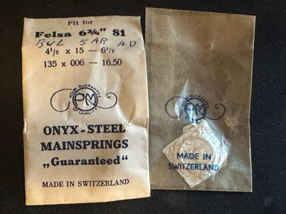 PM Mainspring for Felsa caliber 81 movements - Steel