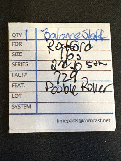 Rockford Factory Balance Staff for 16s Pocket Watch movements No. 729