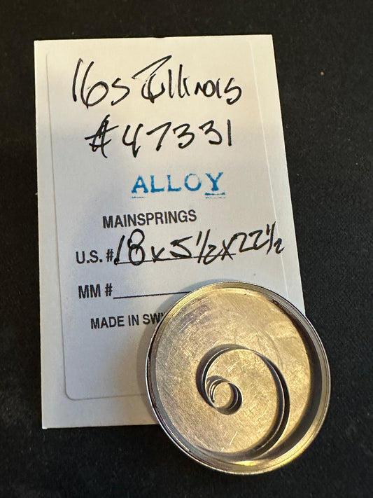 Alloy Mainspring for 16s Illinois No. 47331