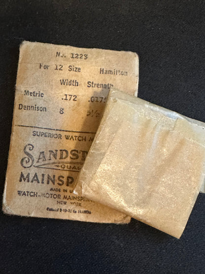 Sandsteel Mainspring for Hamilton 12s No. 1228 - Steel