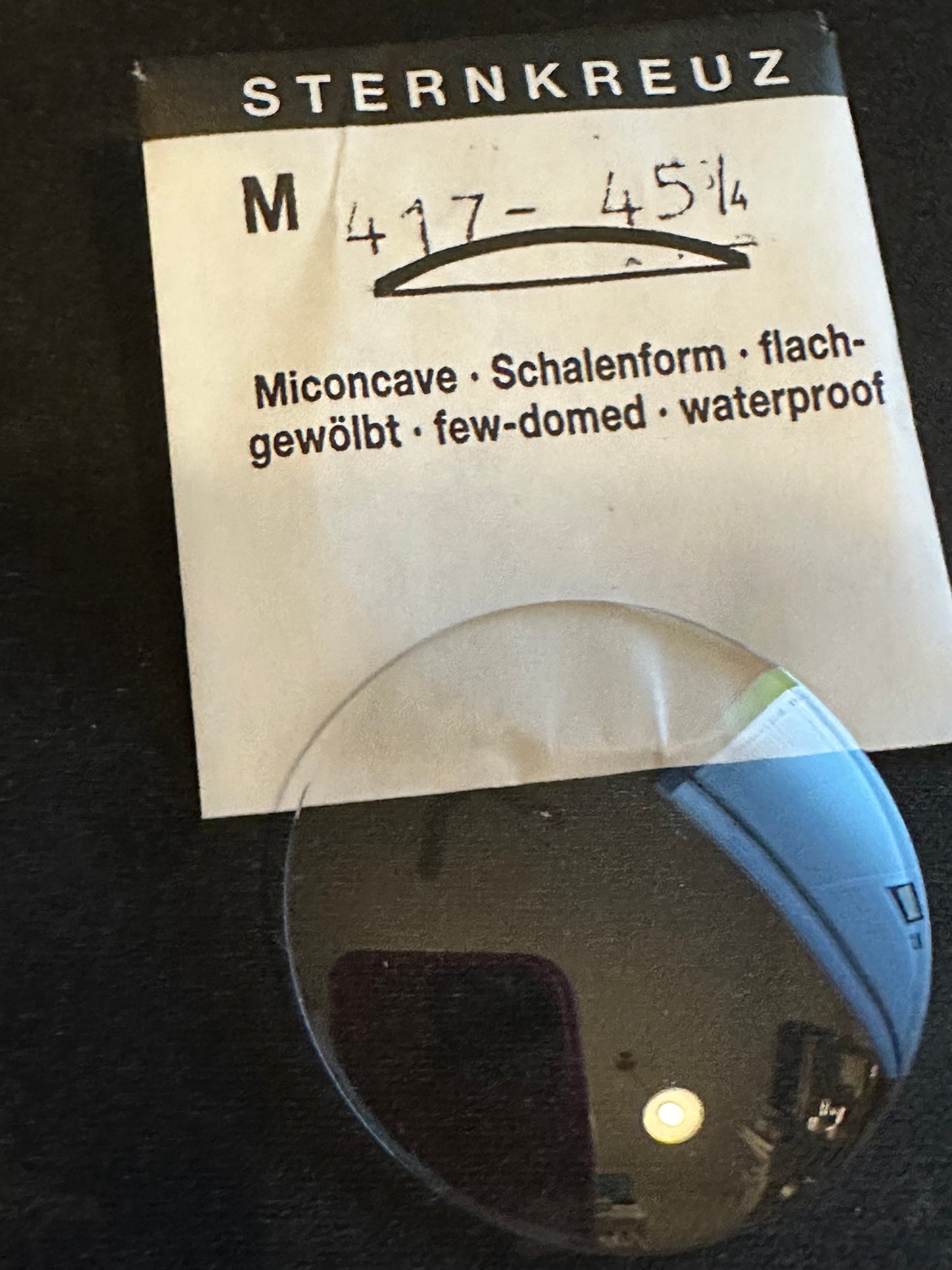 Sternkreuz 45¾ Miconcave 41.7mm Acrylic Pocket Watch Crystal - New