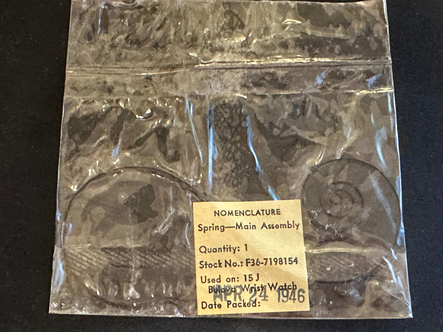 Bulova Factory Mainspring for caliber 10AK & 10BM made for military - Steel