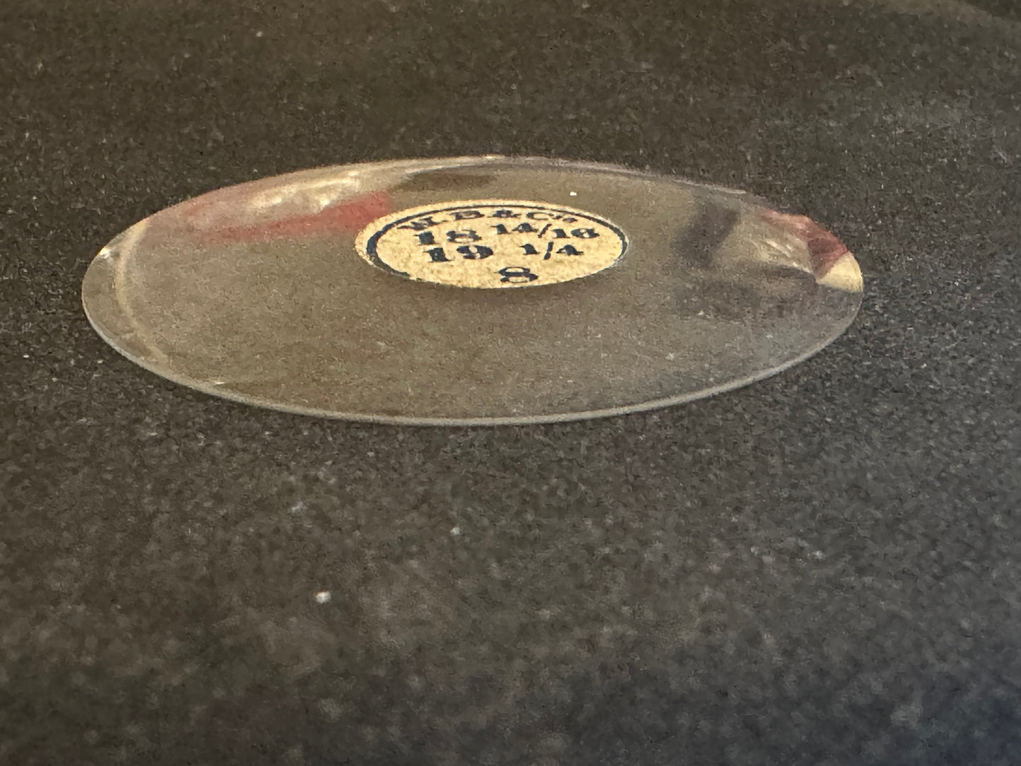 W. B. & C. Vintage Glass Hunting Case Watch Crystal 18-14/16 (~42.6mm) - NOS