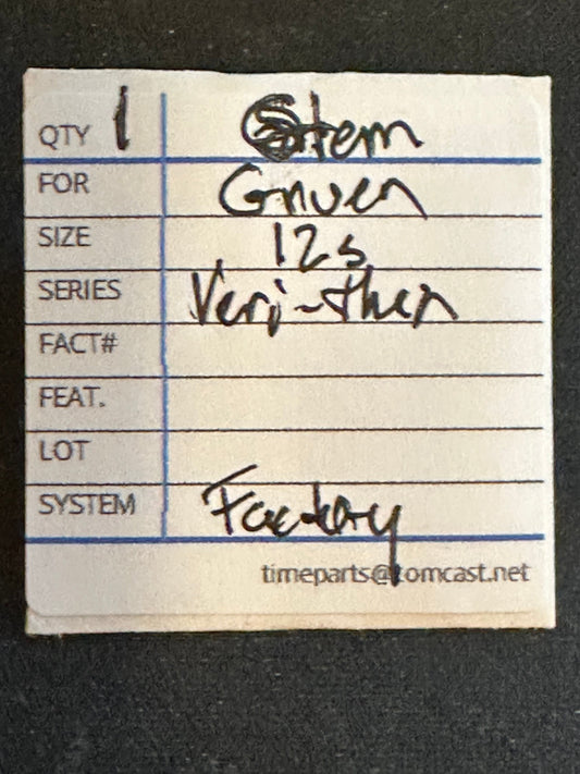 Gruen Factory stem for 17L caliber V1 to V3 - new in envelope