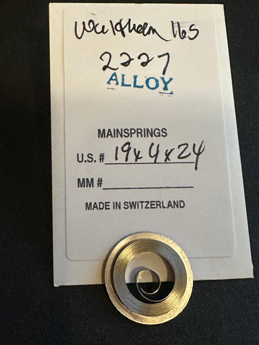 Alloy Mainspring for 16s Waltham No. 2227 / 2267