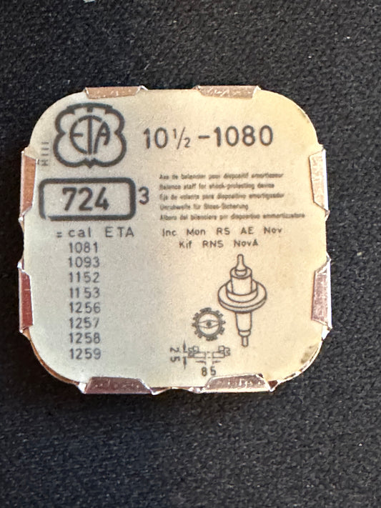 Ebauches SA Balance Staffs (3) for ETA 10½ ligne caliber 1080 & variants - new