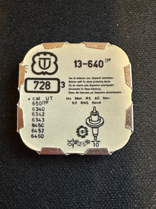 Ebauches SA Balance Staffs (3) for Unitas 13 ligne caliber 640 & variants - new
