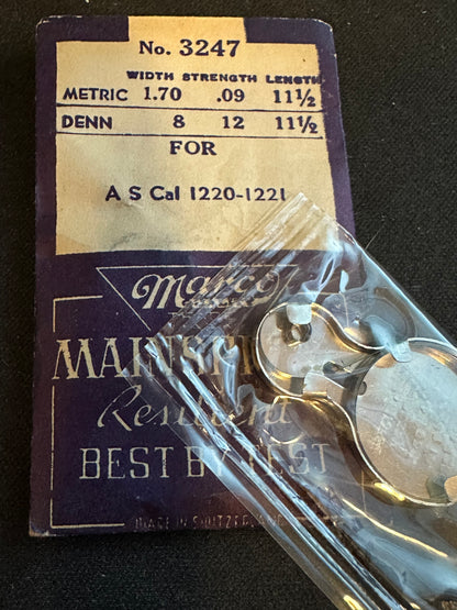 Marco Mainspring #3247 for AS caliber 1220, 1221, 1298, GP 13, 14 - Steel