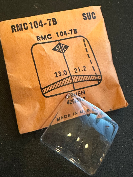 SUC Rocket Crystal RMC 104-7B for GRUEN case #425/592 - 23.0 x 21.2mm - New