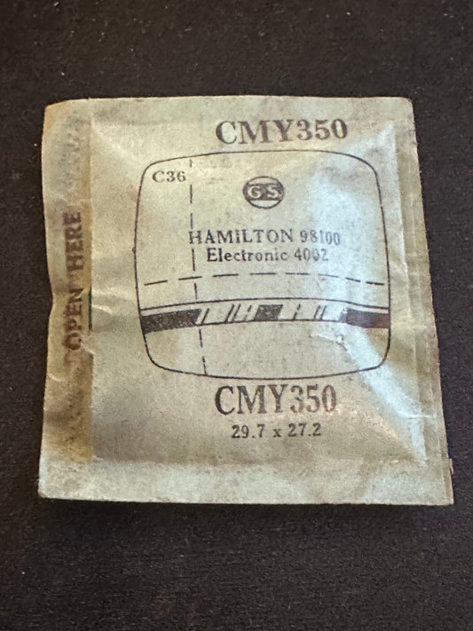 GS Acrylic Crystal CMY350 for HAMILTON Electric - 29.7 x 27.2 mm - New