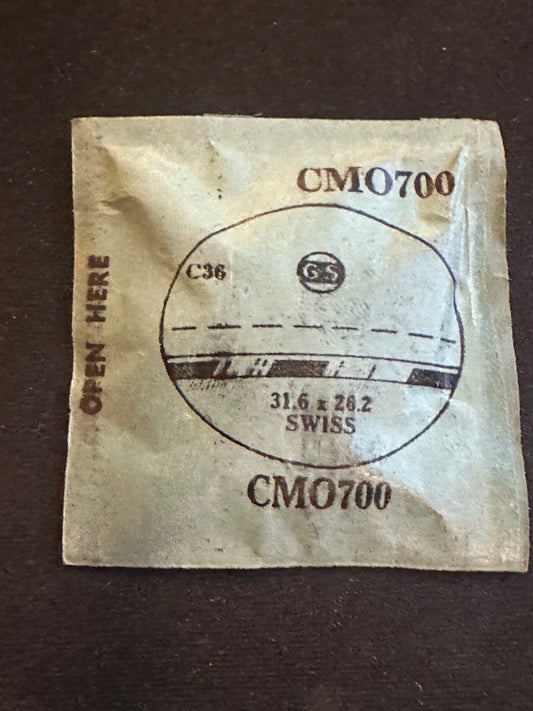 GS Acrylic Crystal CMO700 for SWISS watches - 31.6 x 26.2 mm - New