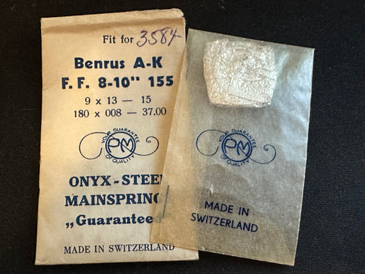 PM Mainspring for Benrus caliber AK, Font 155 - ONYX Steel