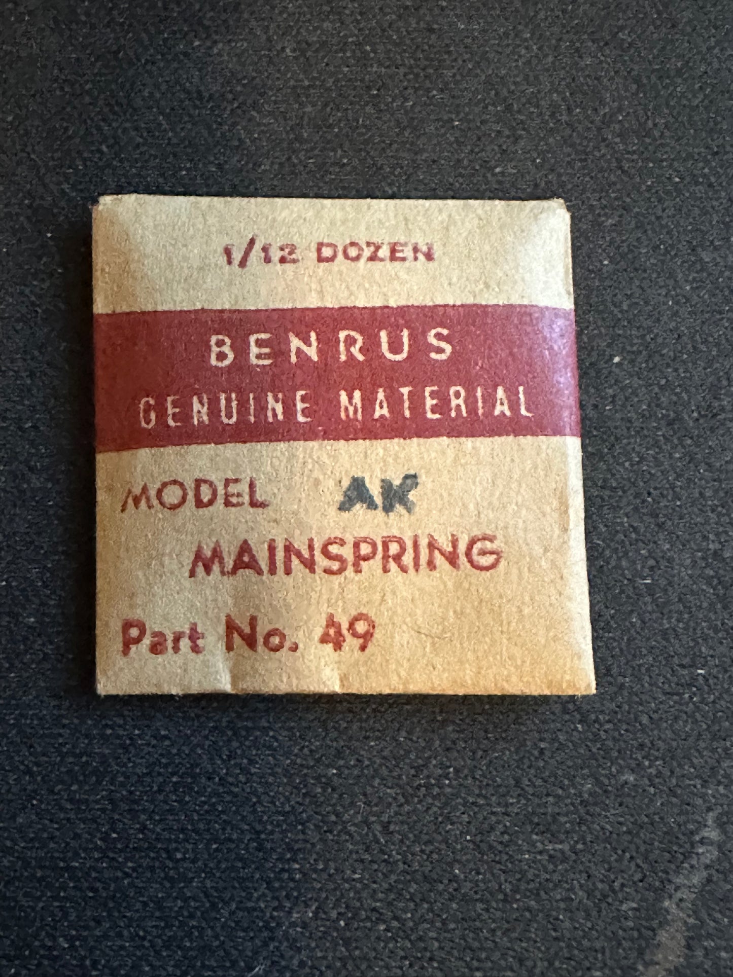 Benrus Factory Mainspring for caliber AK - Steel