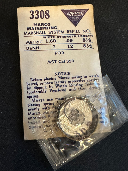 Marco Mainspring 3308 for MST caliber 359 - Steel